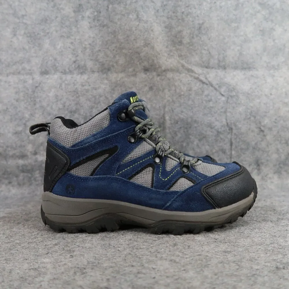 Northside Shoes Kids 3 Hiking Boots Suede Waterproof Athletic High Top Blue Gray